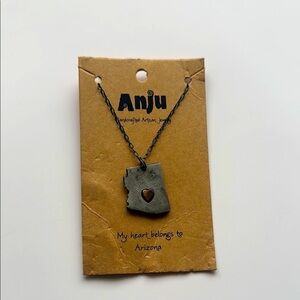 NWT Anju handcrafted Silver tone Arizona Heart Necklace